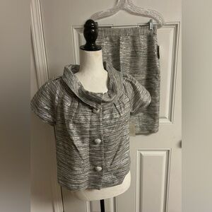 Kate Spade Silver Shimmer Skirt Set NWT S/4